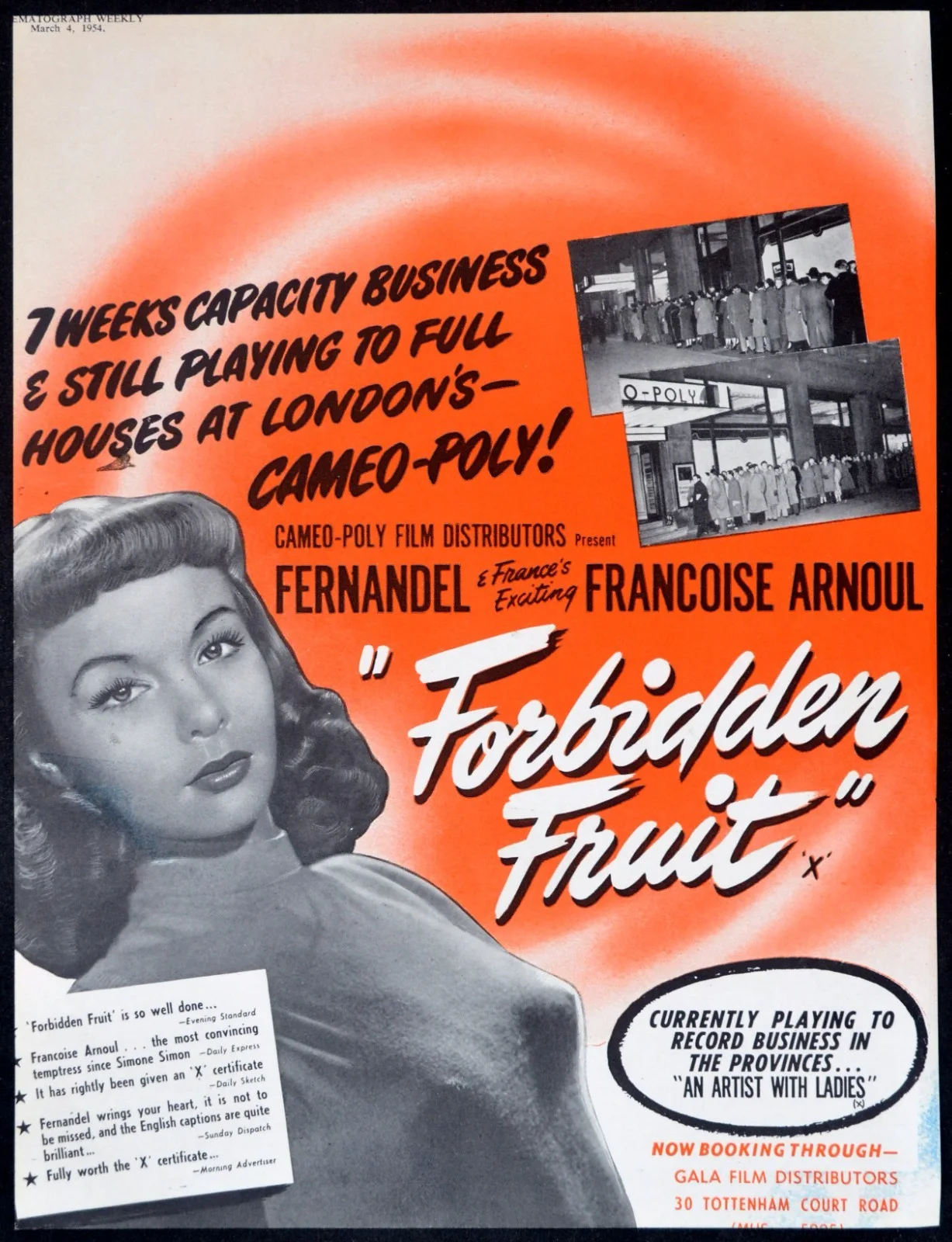 OUTLAW 1943 Jane Russell, Jack Buetel, Thomas Mitchell TRADE ADVERT, изображение 2