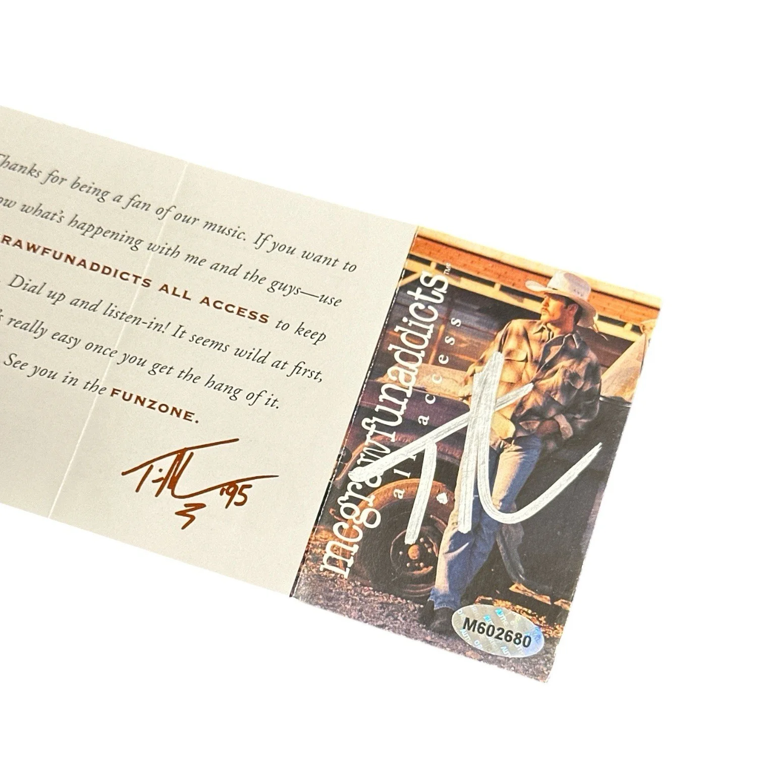 Tim McGraw Signed Autograph 1990s Paper Ad! W/ COA! Country Music HOF, image 2