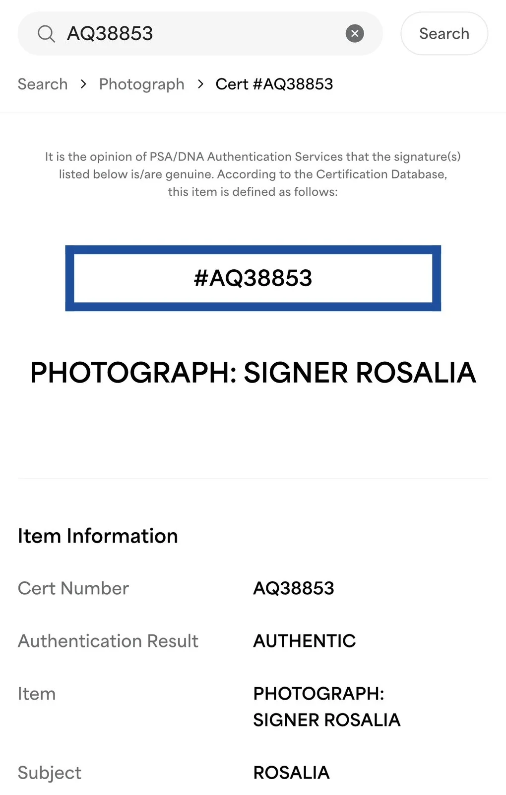 Rosalia — Rosalia Signed 8x10 Photo PSA Authenticated Music Artist Spain, image 3