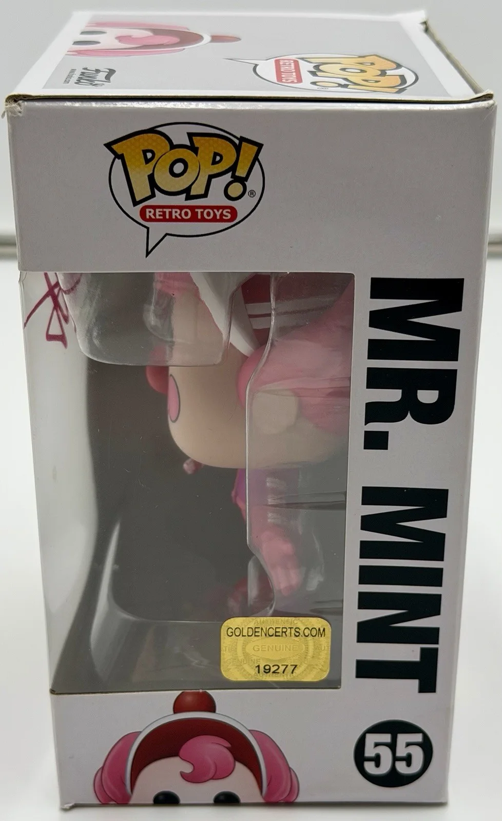Ian James Corlett — Ian James Corlett Signed Mr. Mint Funko Pop Candy Land #55 GSC COA w/protector, image 3
