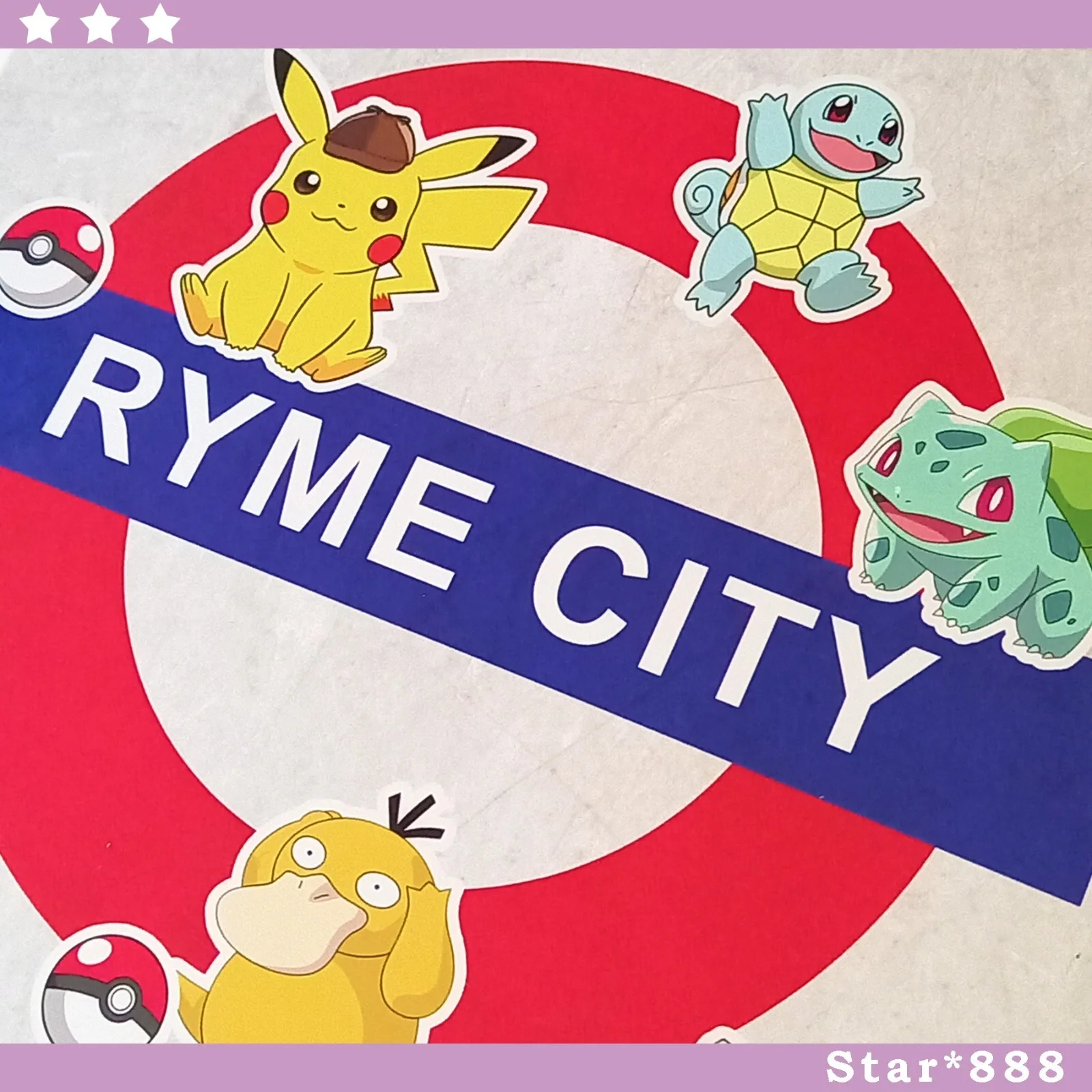 Pokemon Tube Metal Poster Sign Wall Art Pikachu Squirtle Bulbasaur Jigglypuff, изображение 2