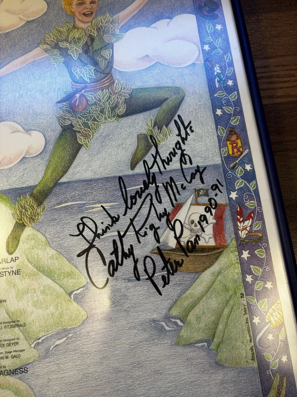 Cathy Rigby — Peter Pan The Musical Original Poster Signed by Cathy Rigby Framed Theater, изображение 2