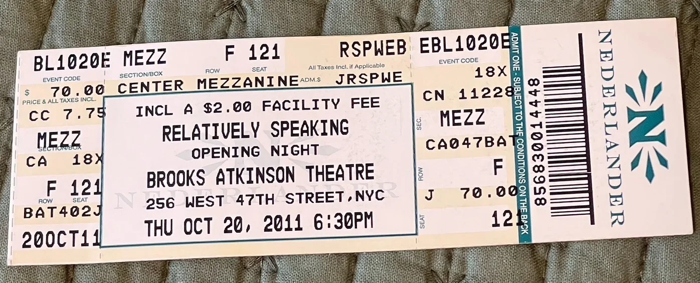Steve Guttenberg, Marlo Thomas — "Relatively Speaking" Opening Night Broadway Playbill signed Thomas & Guttenberg, image 2