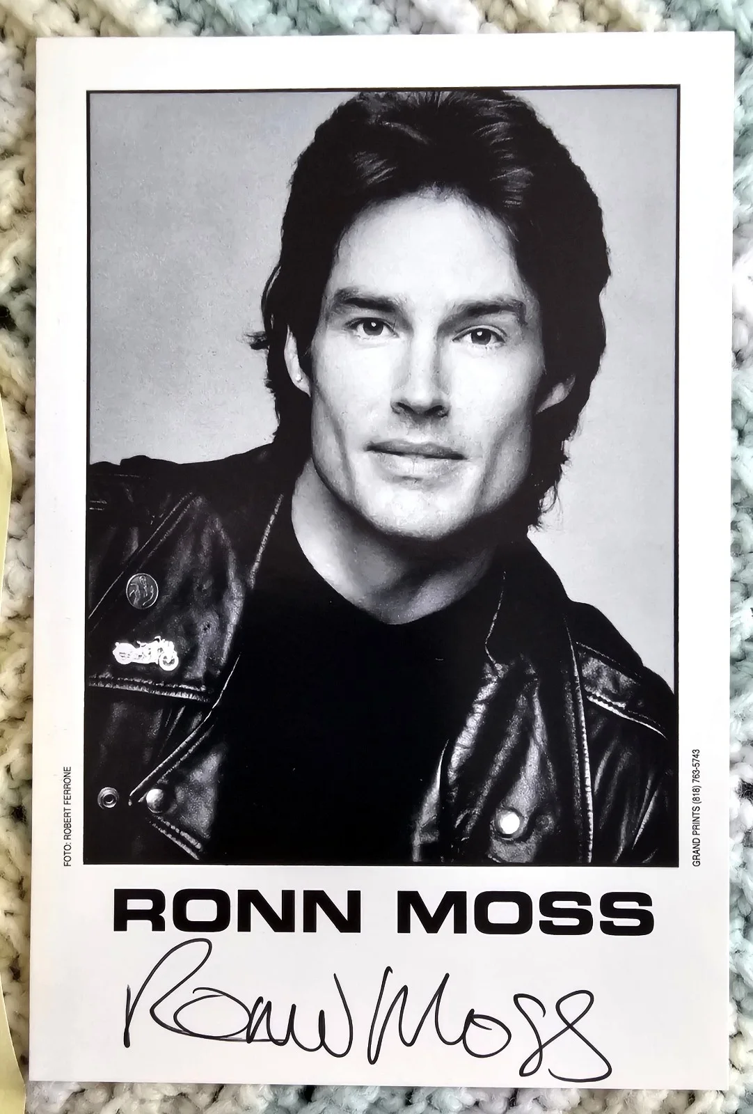 Ronn Moss — Ronn Moss Signed 4x6 B&W Photo with Letter dated 1999 Envelope Bold & Beautiful, изображение 2