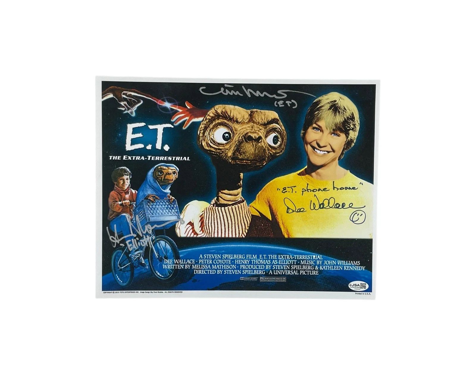 Cast — E.T. The Extra Terrestrial Cast Signed Autographed 11x14 Photo JSA Certified 🔭, image 2