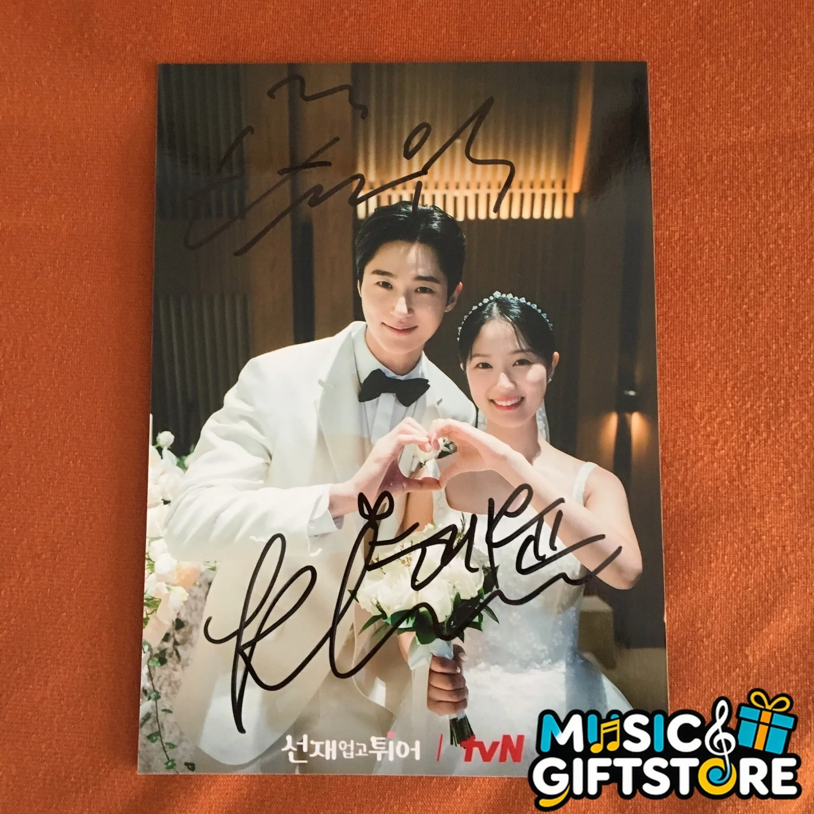 Lovely Runner Byeon Woo-Seok Kim Hye-yoon Signed Autographed Photo 4*6 2024A #MU, изображение 3