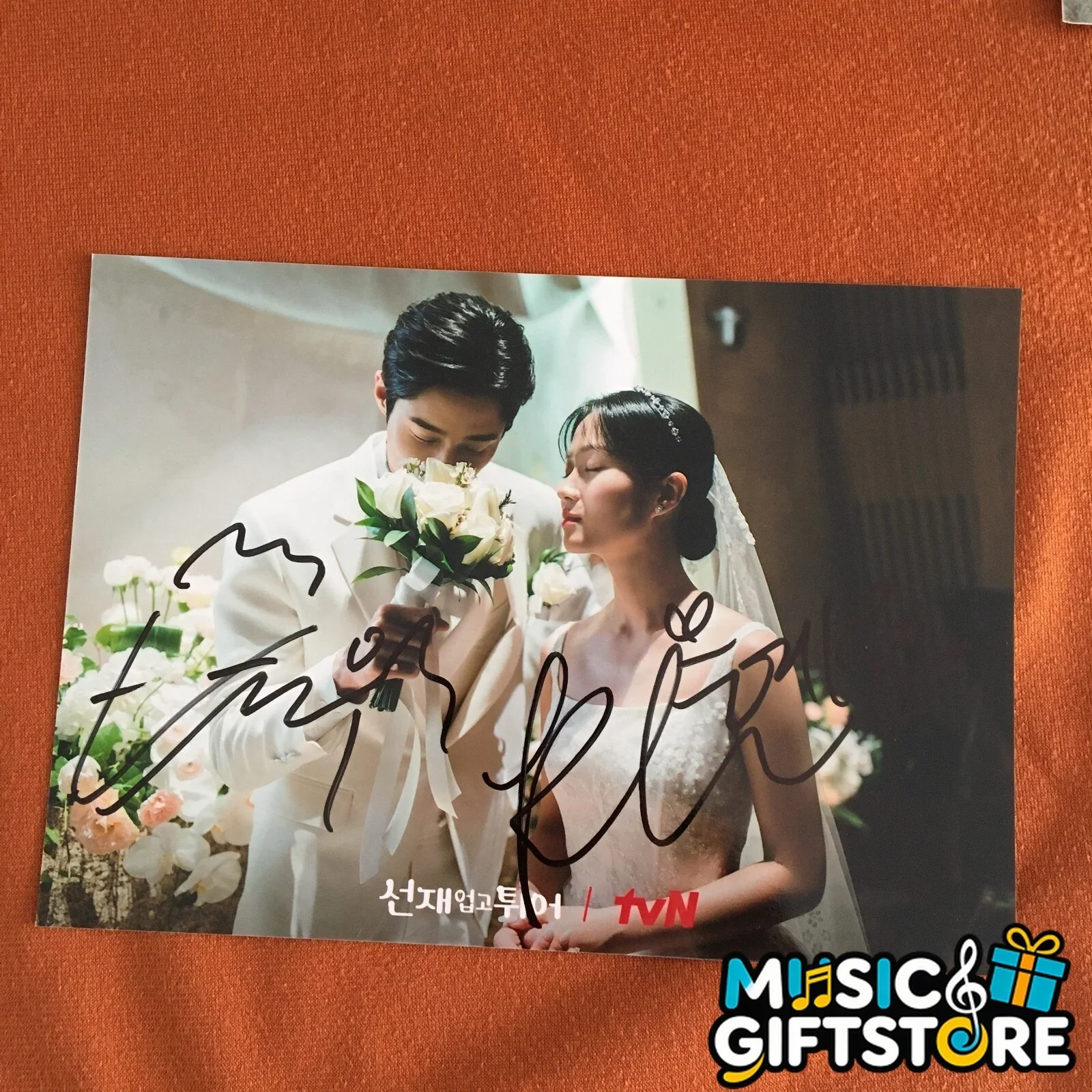 Lovely Runner Byeon Woo-Seok Kim Hye-yoon Signed Autographed Photo 4*6 2024A #MU, изображение 4