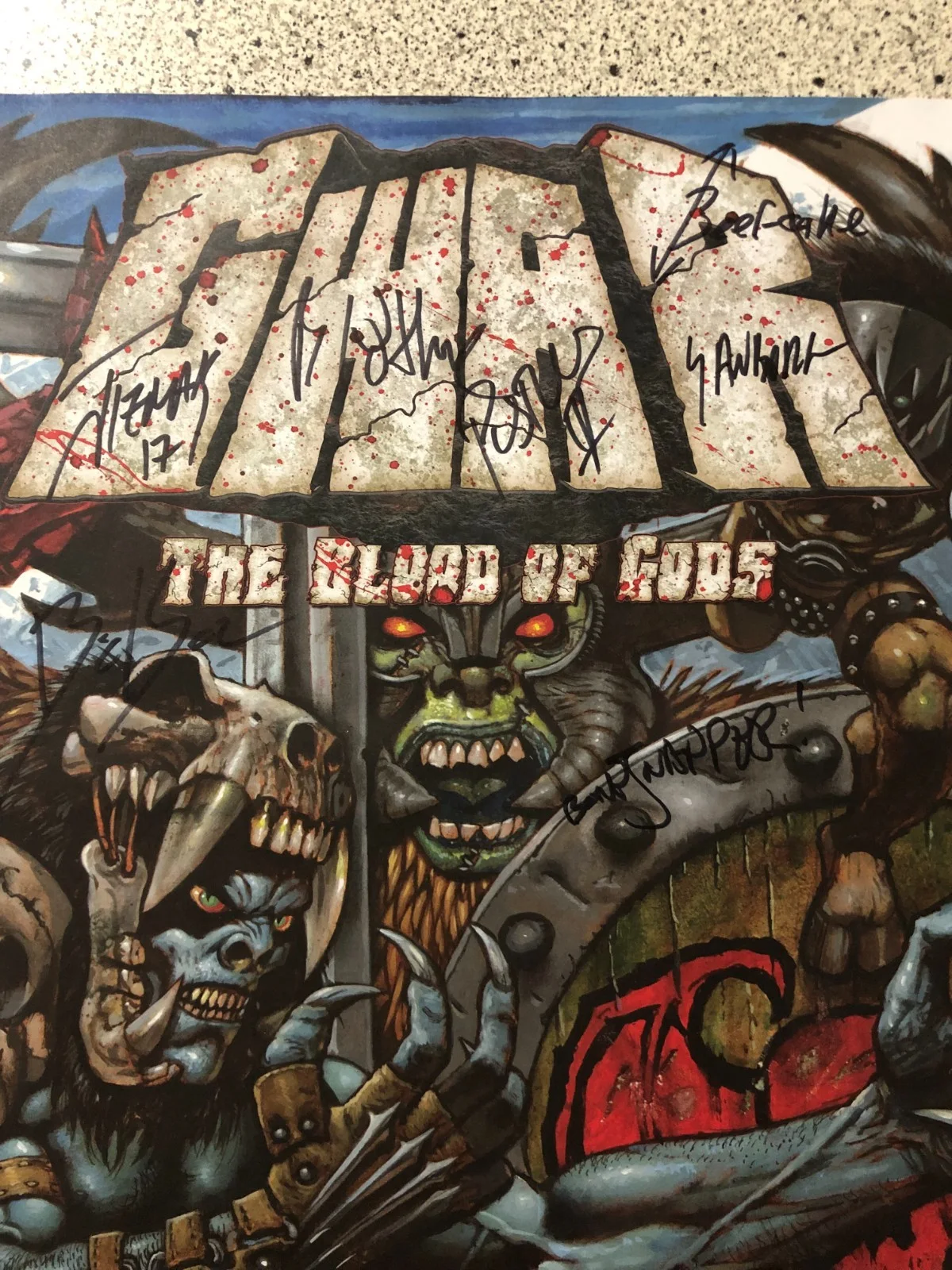 GWAR 2017 Band (7) Autographed 11 x 17 The Blood of Gods Poster w/COA, изображение 2