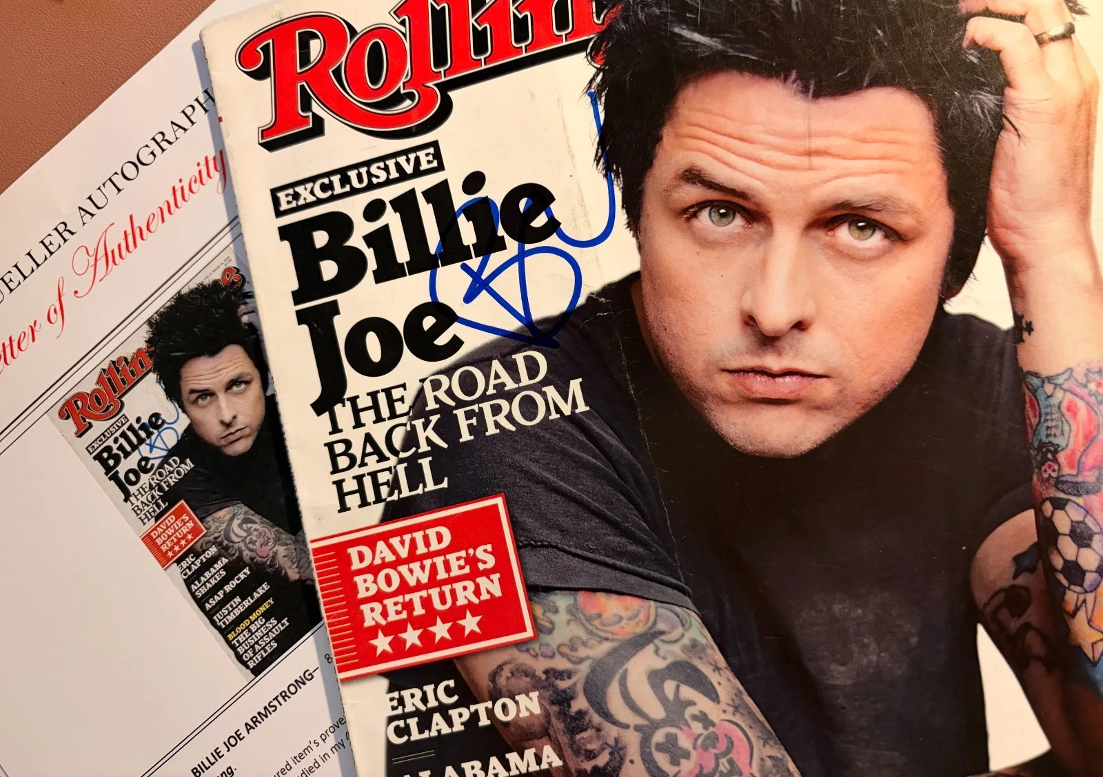 BILLIE JOE ARMSTRONG Signed•2013 ROLLING STONE Magazine•Todd Mueller Autographs, image 3