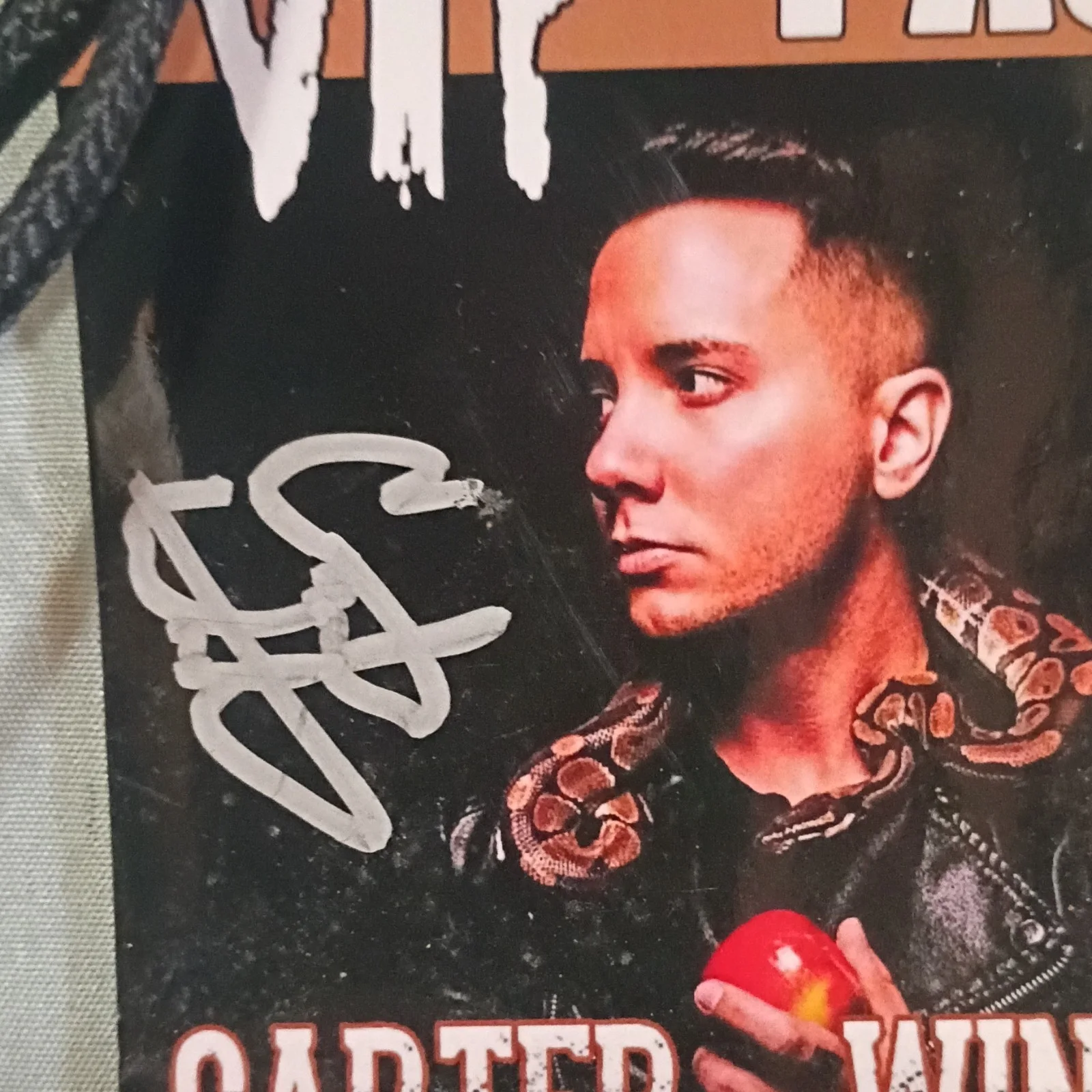 Carter Winter Autographed VIP Pass Idaho Falls April 6 Original Music, image 2