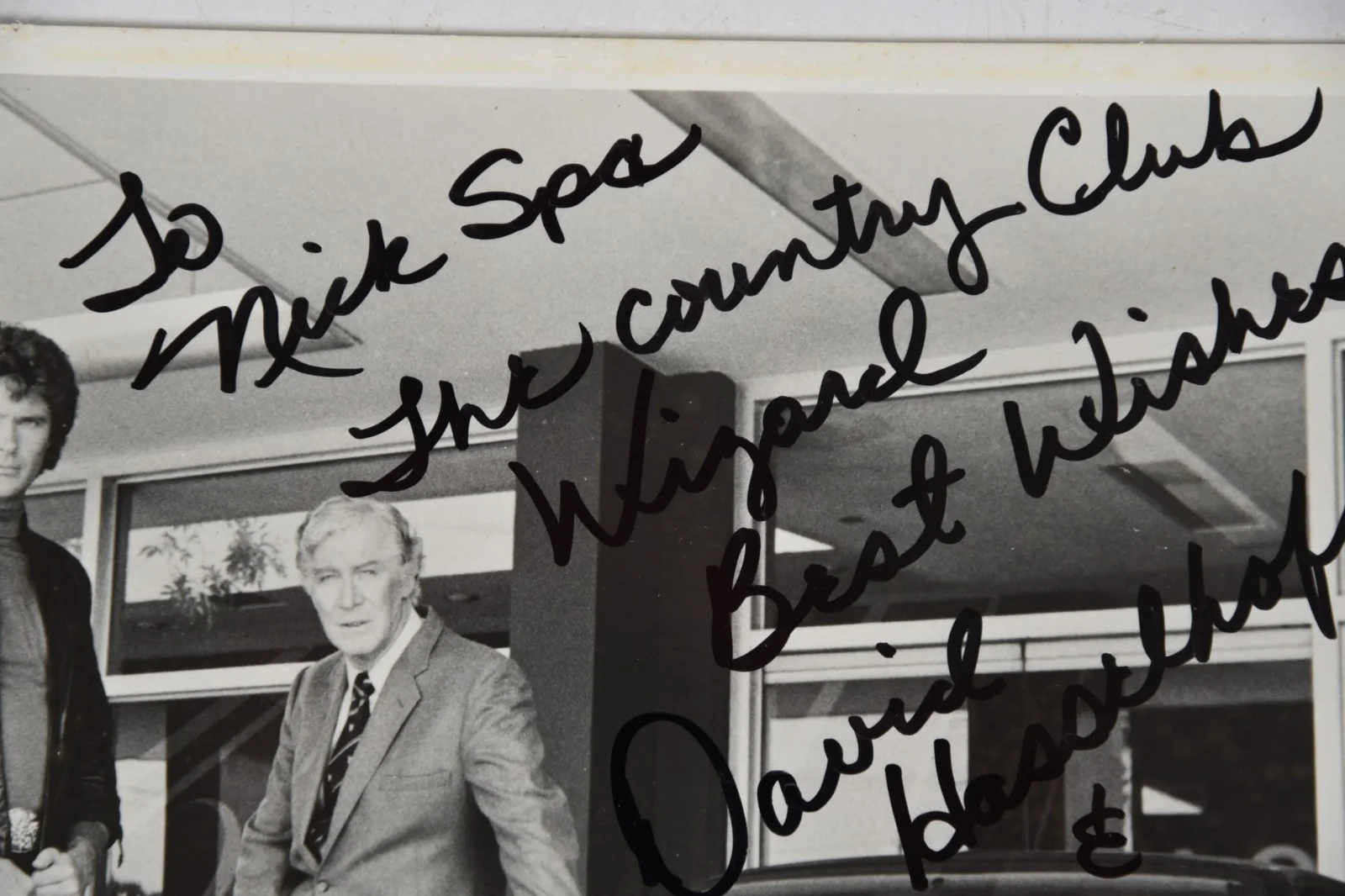 Vintage David Hasselhoff Kitt Knight Rider Autographed Photo Country Club 1980's, изображение 2