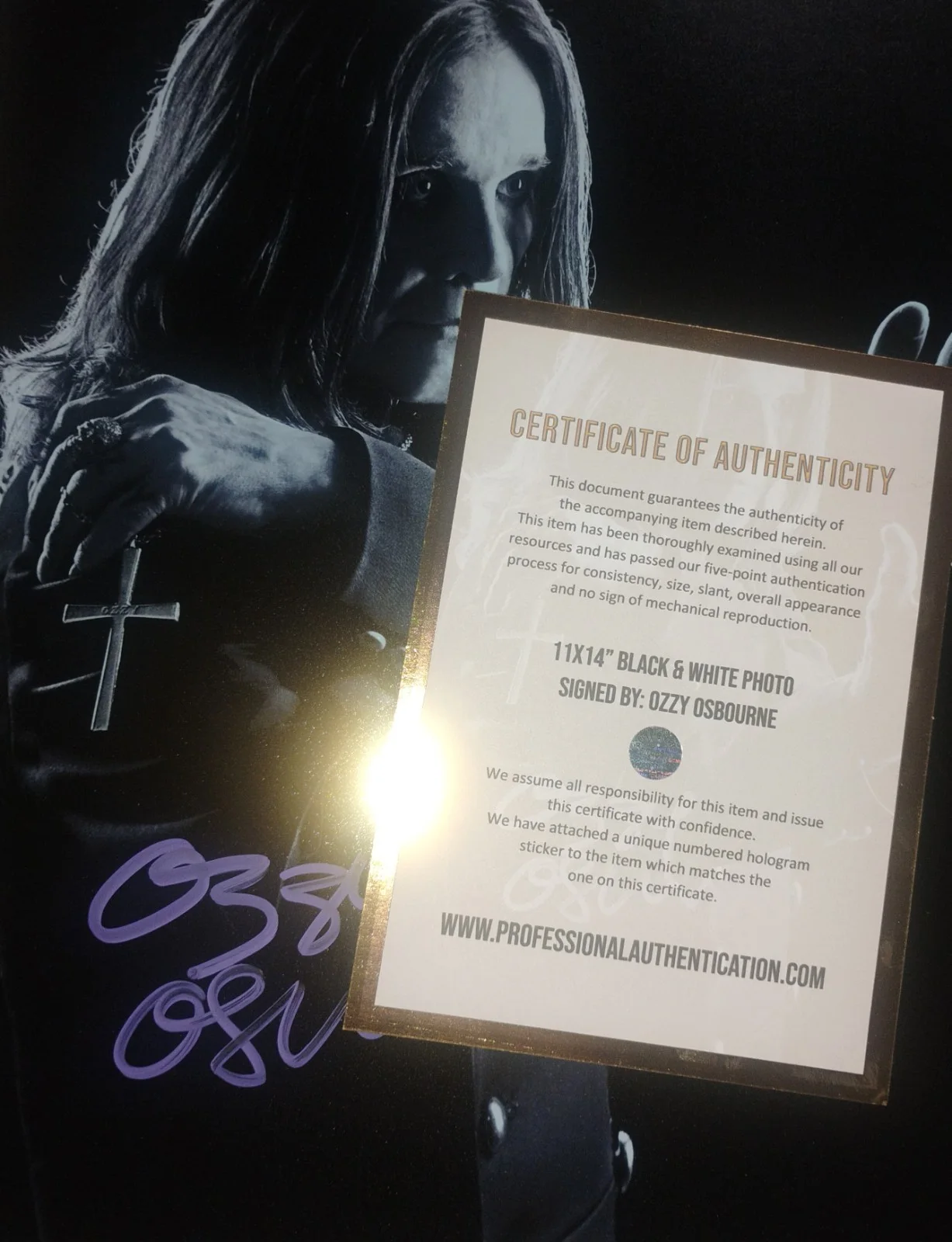 Ozzy Osbourne Hand Signed Autograph 11x14 Photo COA - NO US TARIFFS, image 4
