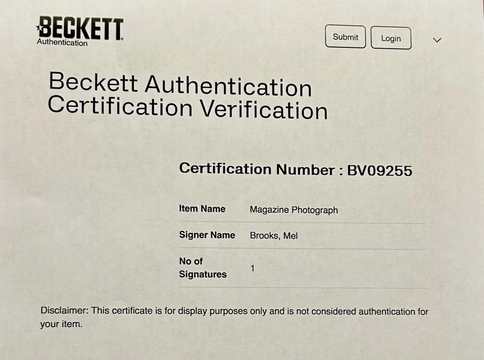 Mel Brooks — Mel Brooks Signed Beckett COA Actor Comedy Writer Spaceballs Young Frankenstein, image 3