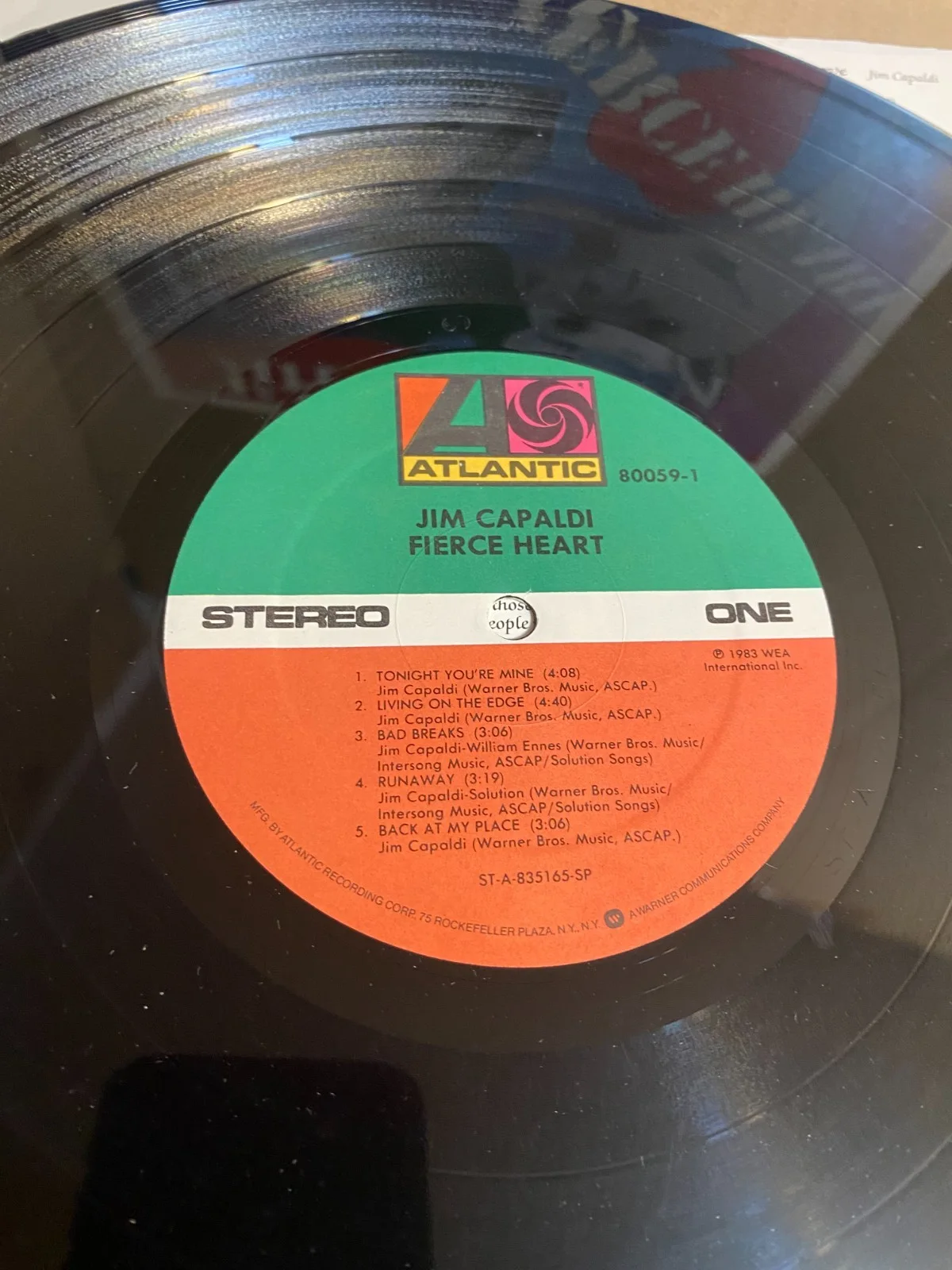 JIM CAPALDI Fierce Heart Lp Vinyl, изображение 2