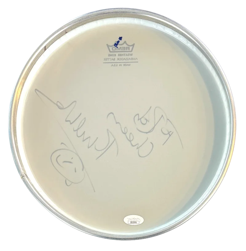 Phil Collins — Phil Collins Genesis Signed Autograph Drumhead w/ Original Art Sketch - JSA COA, image 2