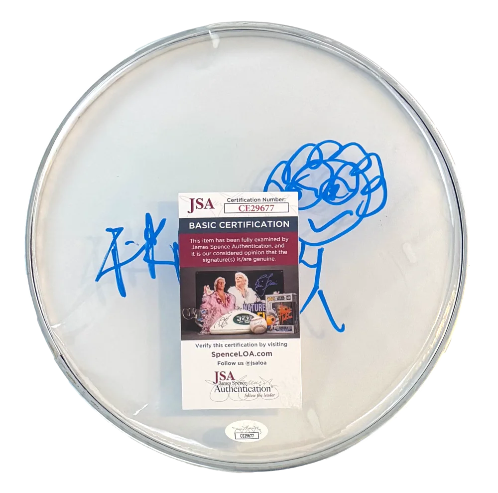 Rick Allen — Rick Allen Def Leppard Signed Autograph Drumhead w/ Original Art Sketch JSA COA, изображение 2