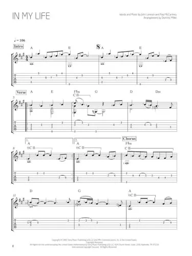 The Beatles Arranged for Solo Guitar by Dominic Miller Songbook Guitar Tab, изображение 4