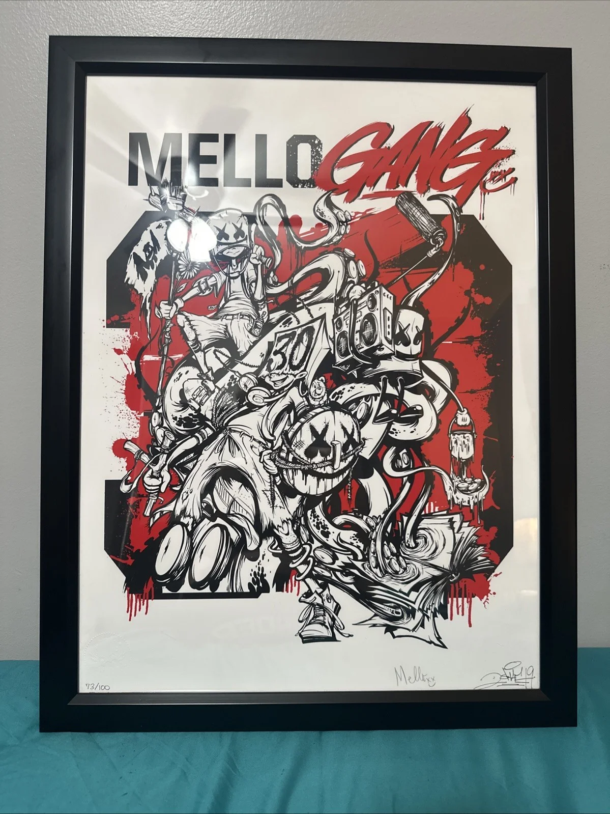 DJ Marshmello x 2SHAE Mellogang 30 Autographed Framed Poster 73/100, изображение 4