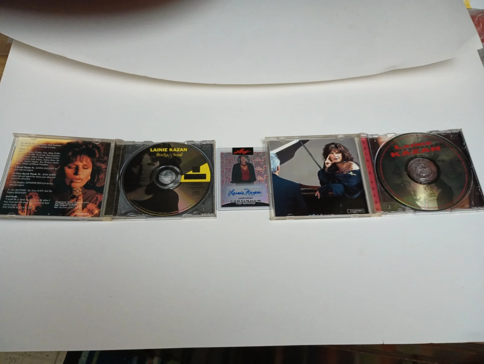 Lanie Kazan signed Leaf card and two CDs RARE KAZAN, image 3