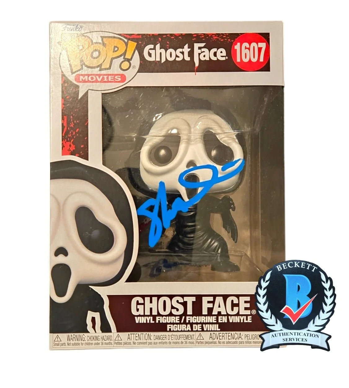 Skeet Ulrich — SKEET ULRICH SIGNED GHOSTFACE FUNKO 1607 BECKETT COA BN92271