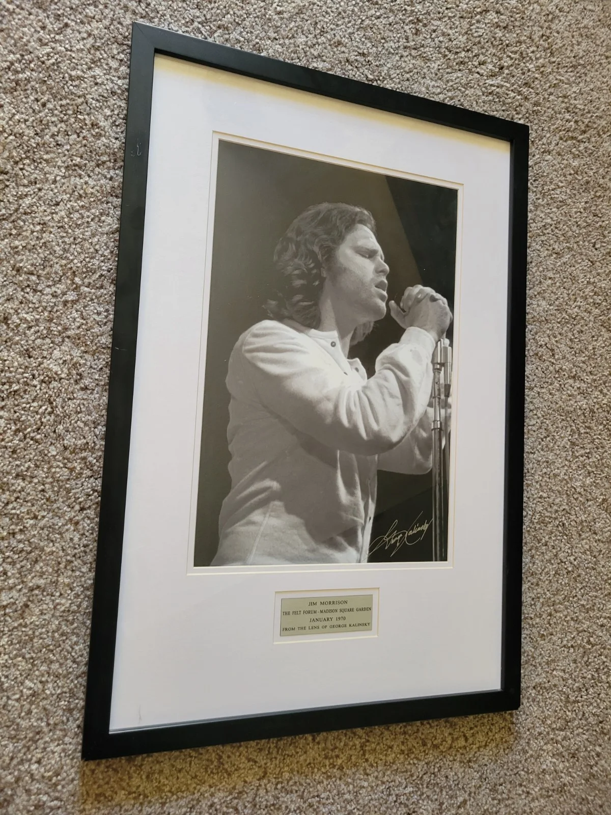 RARE MADISON SQUARE GARDEN Photo Jim Morrison Doors Signed George Kalinsky 1970, изображение 2