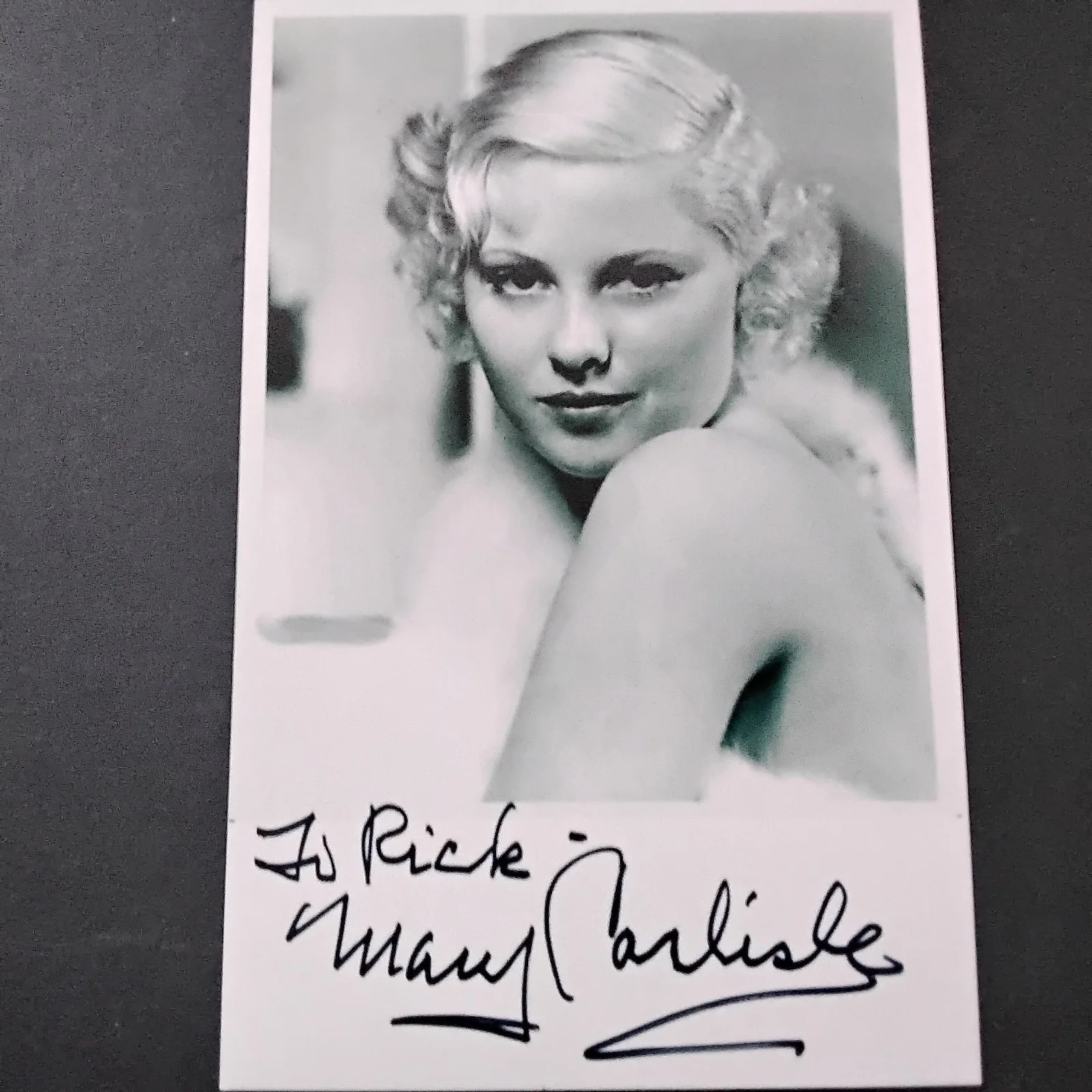 Mary Carlisle SIGNED Photo 30s Movie Actress Dead Men Walk Grand Hotel Palooka, изображение 2