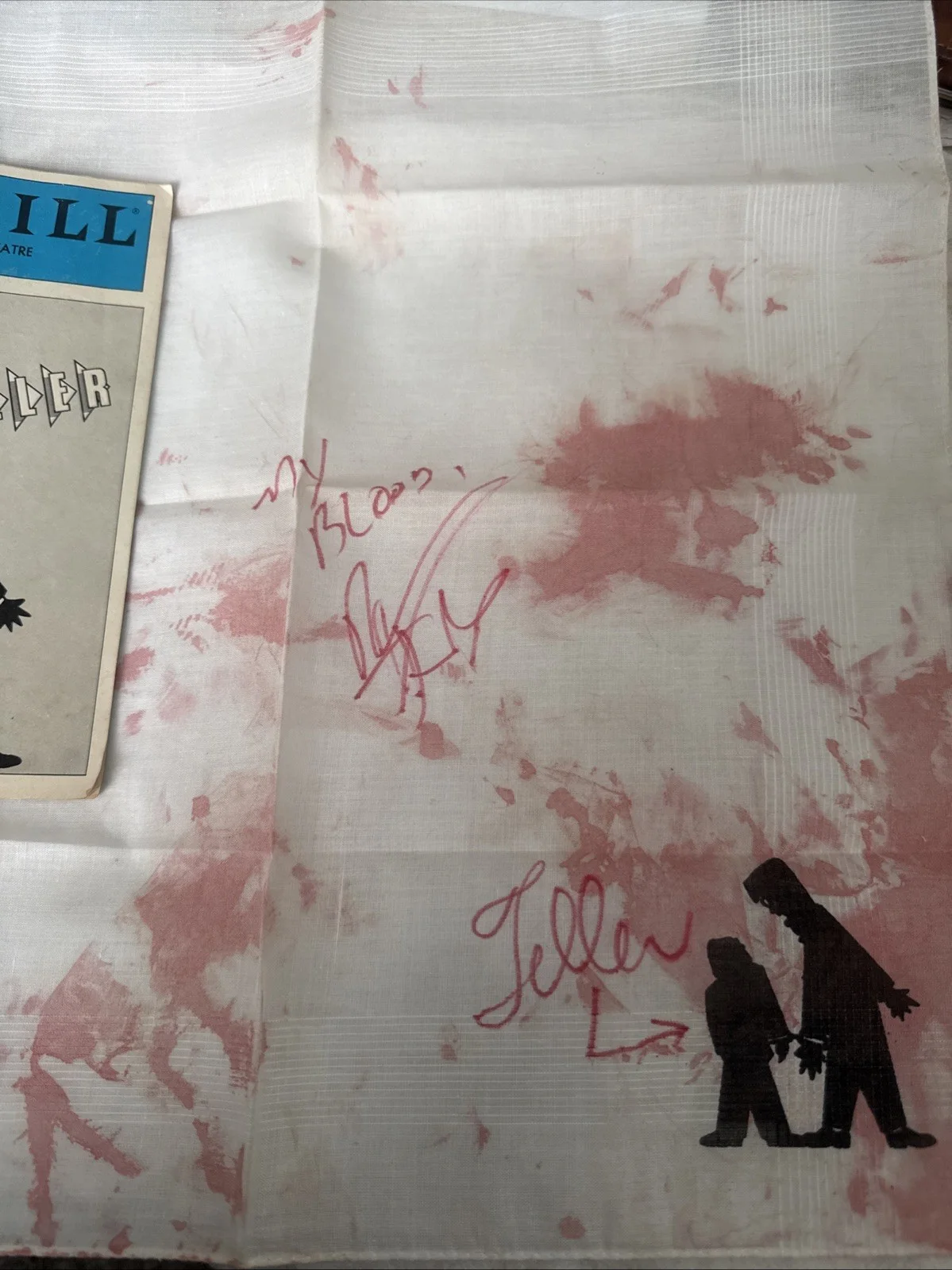 Penn and Teller Hand Signed Autographed Prop Handkerchief Playbill, image 4