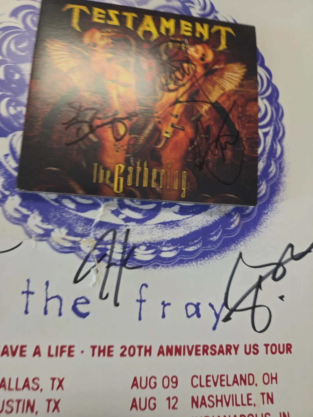 Eric Chuck Alex Testament 3x Band Signed THE GATHERING Cd, image 4