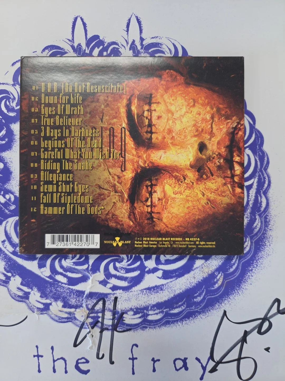Eric Chuck Alex Testament 3x Band Signed THE GATHERING Cd, image 5