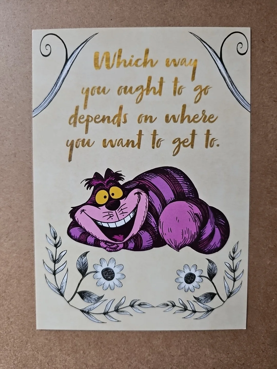 Alice in Woncerland Disney Printed Postcard Pack Of 2, 1x Chesire Cat & 1x Alice, изображение 2