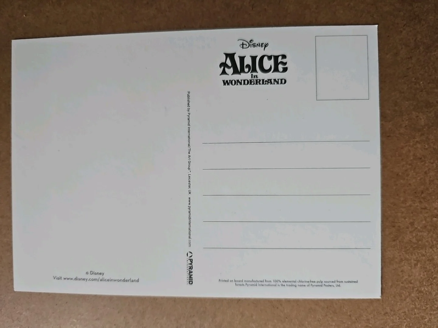 Alice in Woncerland Disney Printed Postcard Pack Of 2, 1x Chesire Cat & 1x Alice, изображение 3