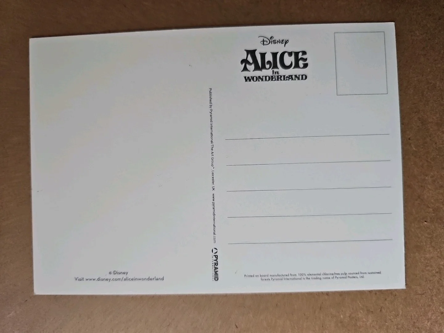 Alice in Woncerland Disney Printed Postcard Pack Of 2, 1x Chesire Cat & 1x Alice, изображение 5