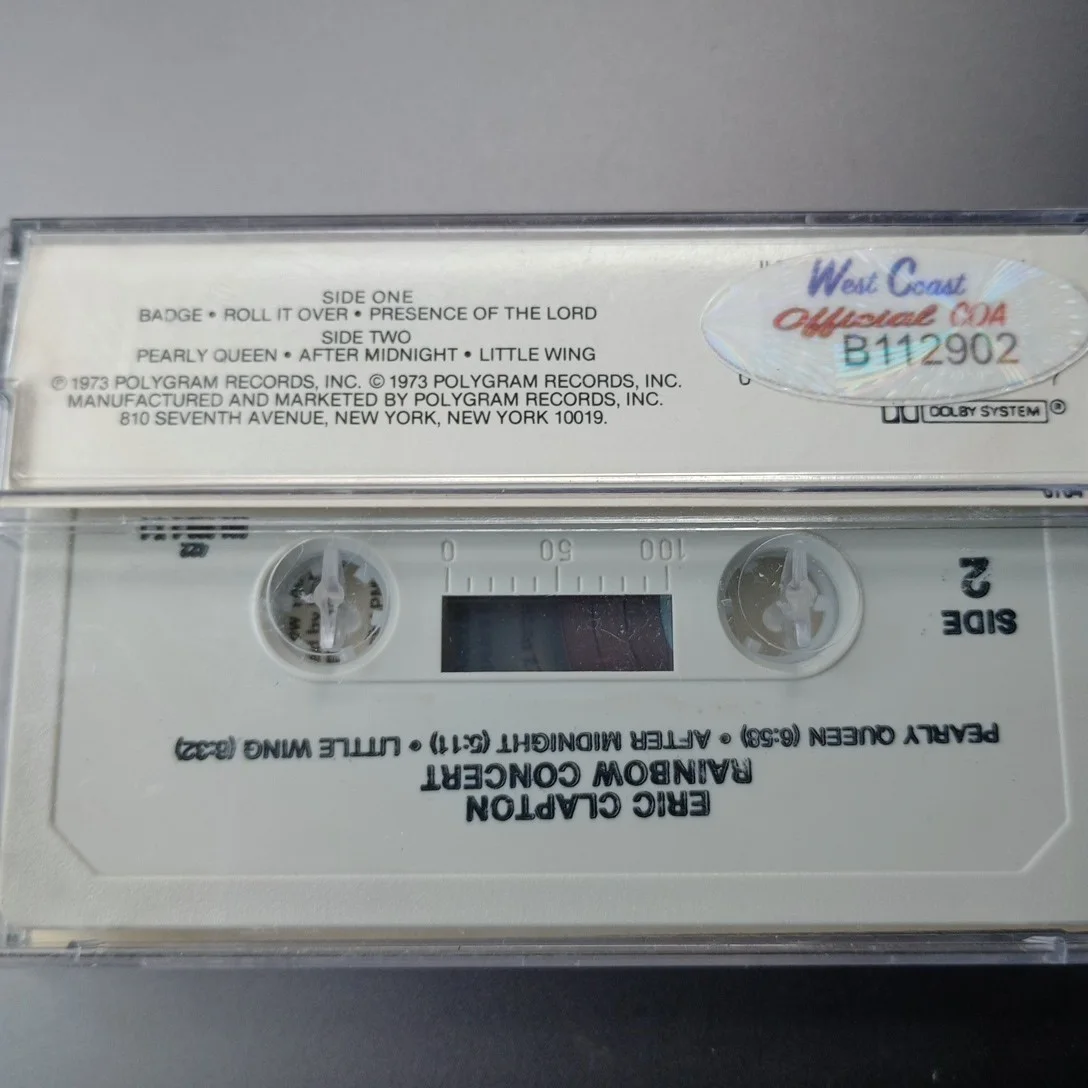Eric Clapton Rainbow Concert Signed Autograph Cassette Tape With COA, image 2