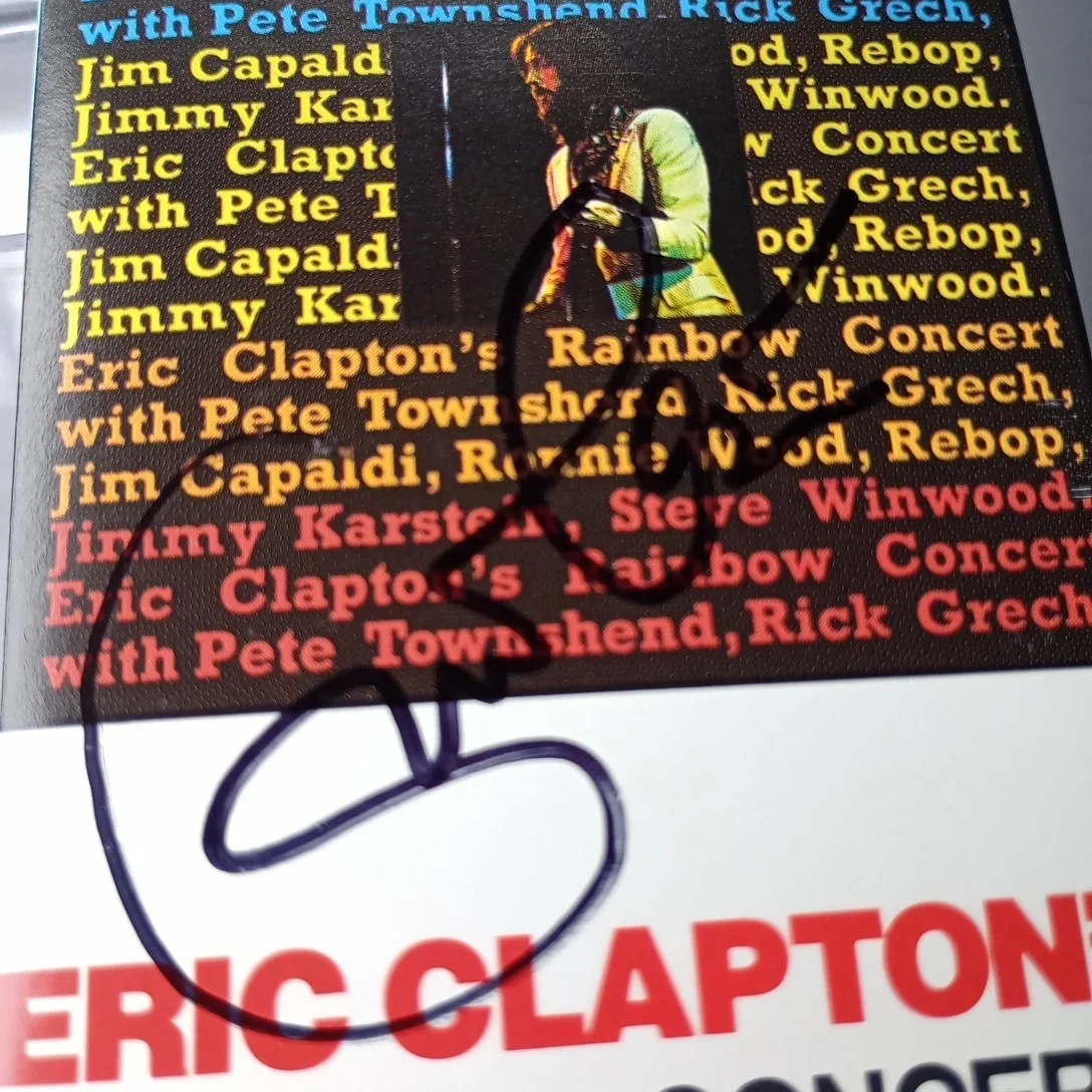 Eric Clapton Rainbow Concert Signed Autograph Cassette Tape With COA, image 3