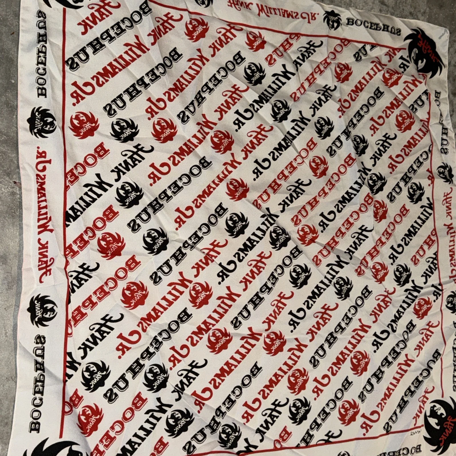 Hank Williams Jr Bocephus Scarf Country Music Vintage Western Wear 26”x26”, изображение 4