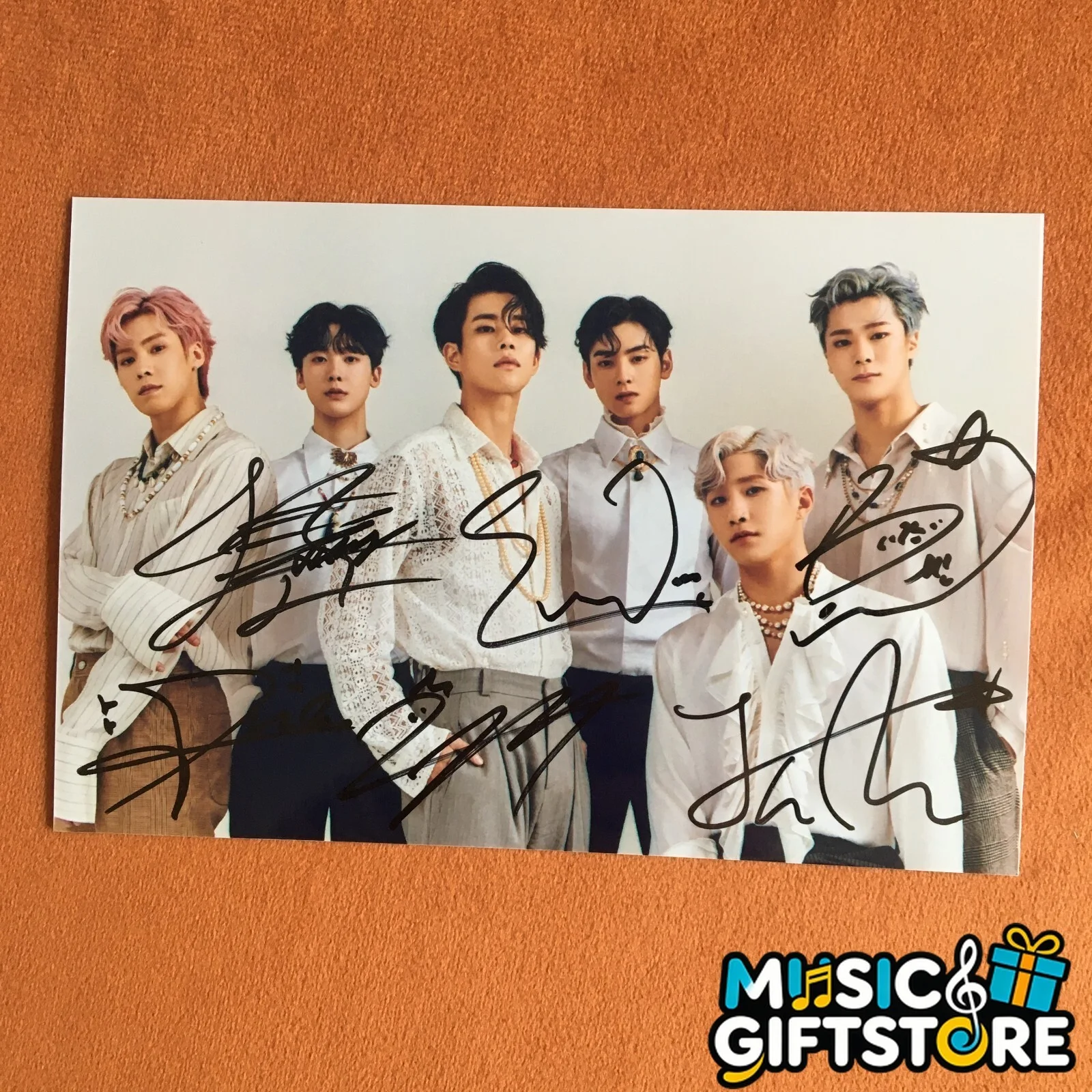 ASTRO RISE UP Autographed Photo GROUP 4*6 Autographs Signed K-POP RARE #MUGS, image 4