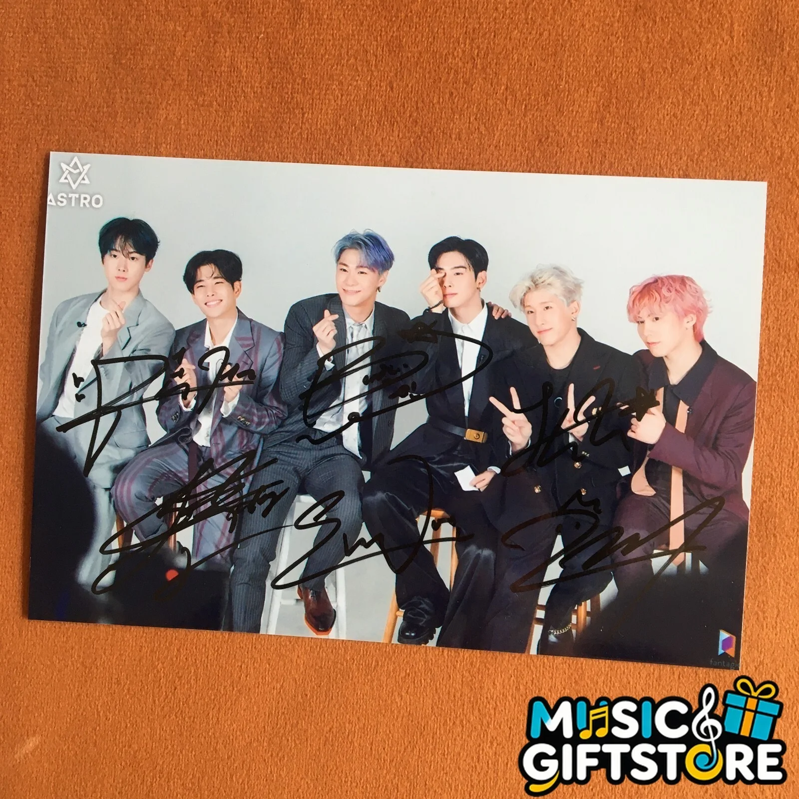 ASTRO RISE UP Autographed Photo GROUP 4*6 Autographs Signed K-POP RARE #MUGS, image 5