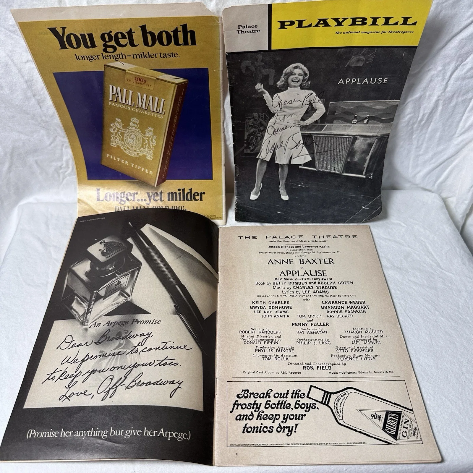 Hand Signed Anne Baxter Playbill Applause Show Please Read Desc, image 3