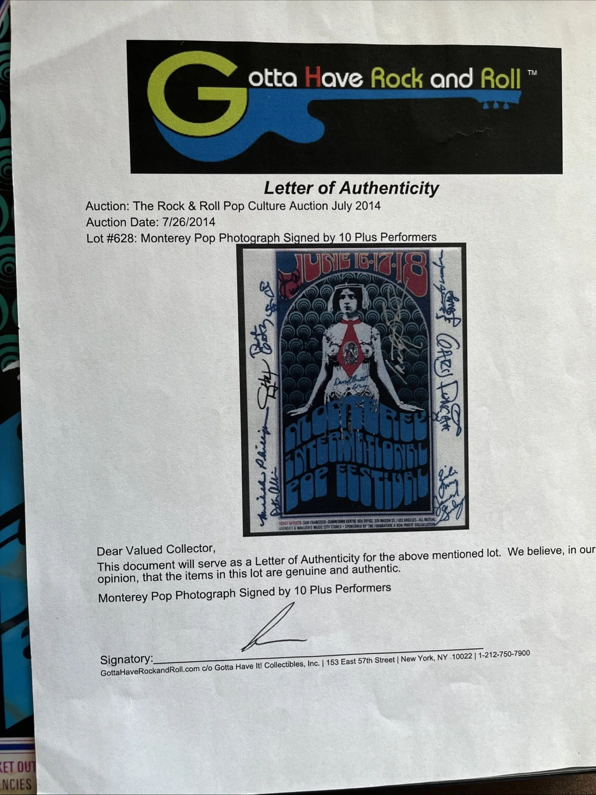 Monterey Performers Sigs Little Fading Lower Left Hand, image 2