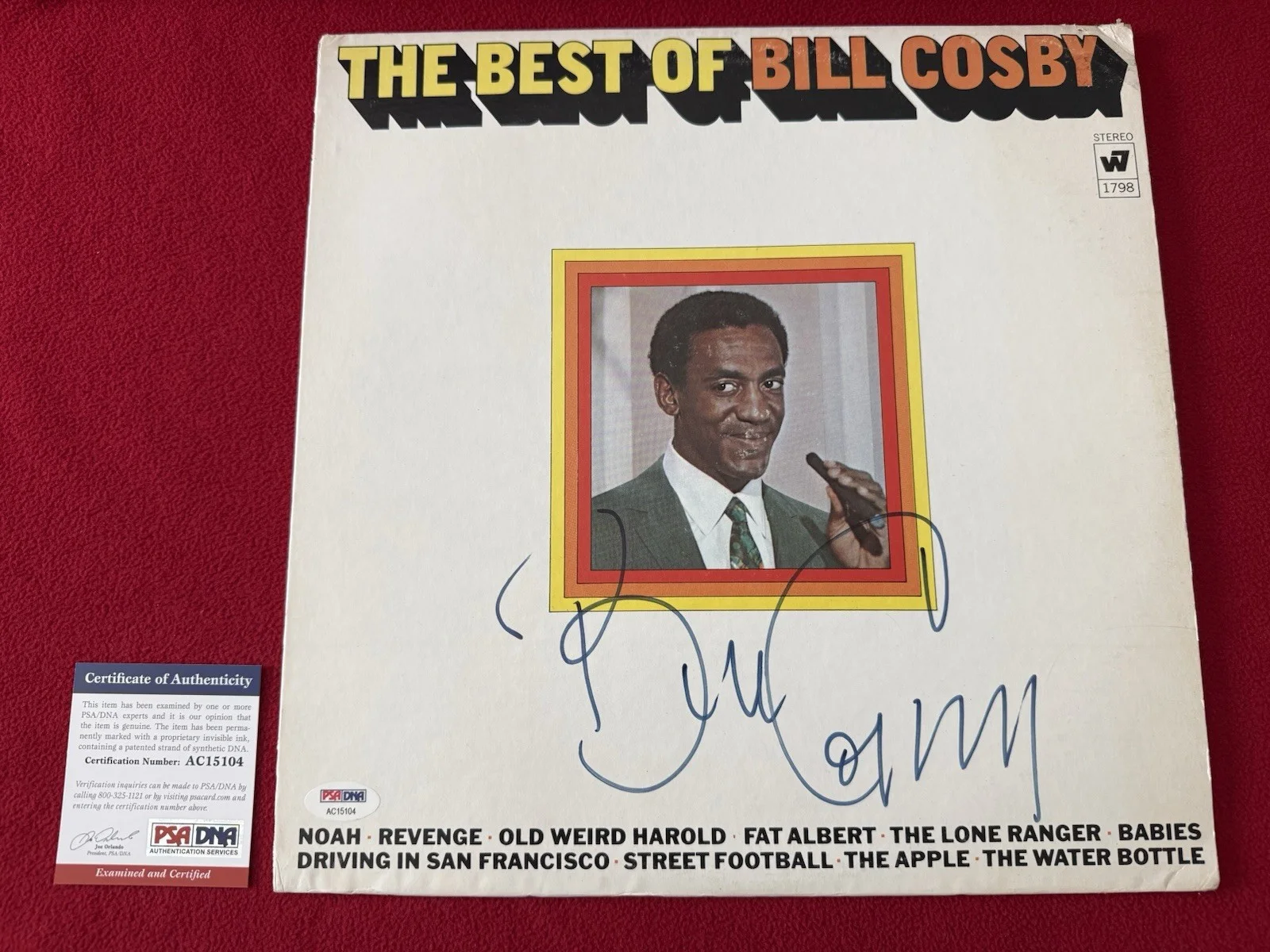 Bill Cosby — actor BILL COSBY Legend Comedian Signed LP Album PSA/DNA COA AC15104