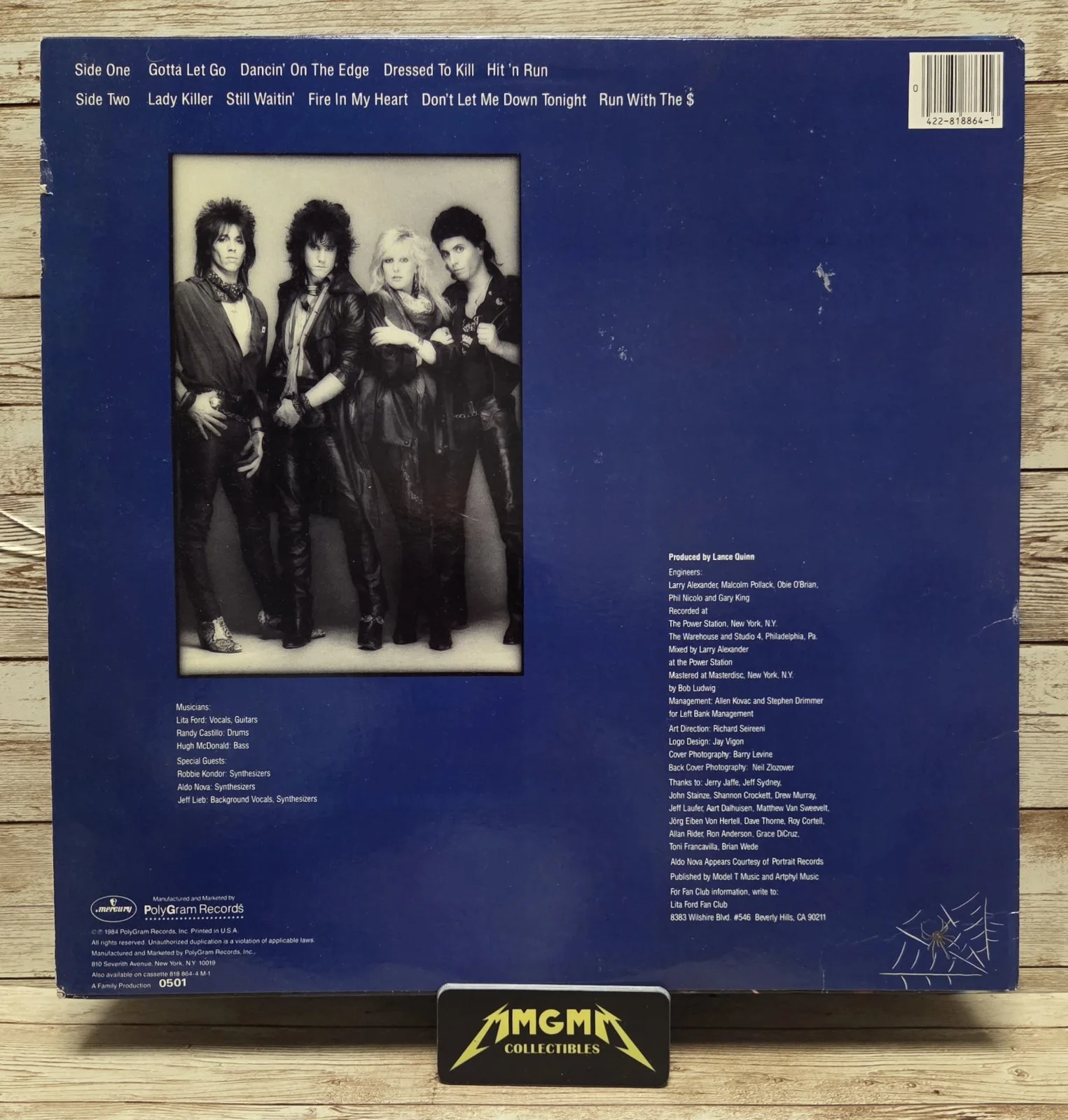 Lita Ford - Autographed Dancin' On The Edge Vinyl LP - SGC Authenticated Signed, image 3