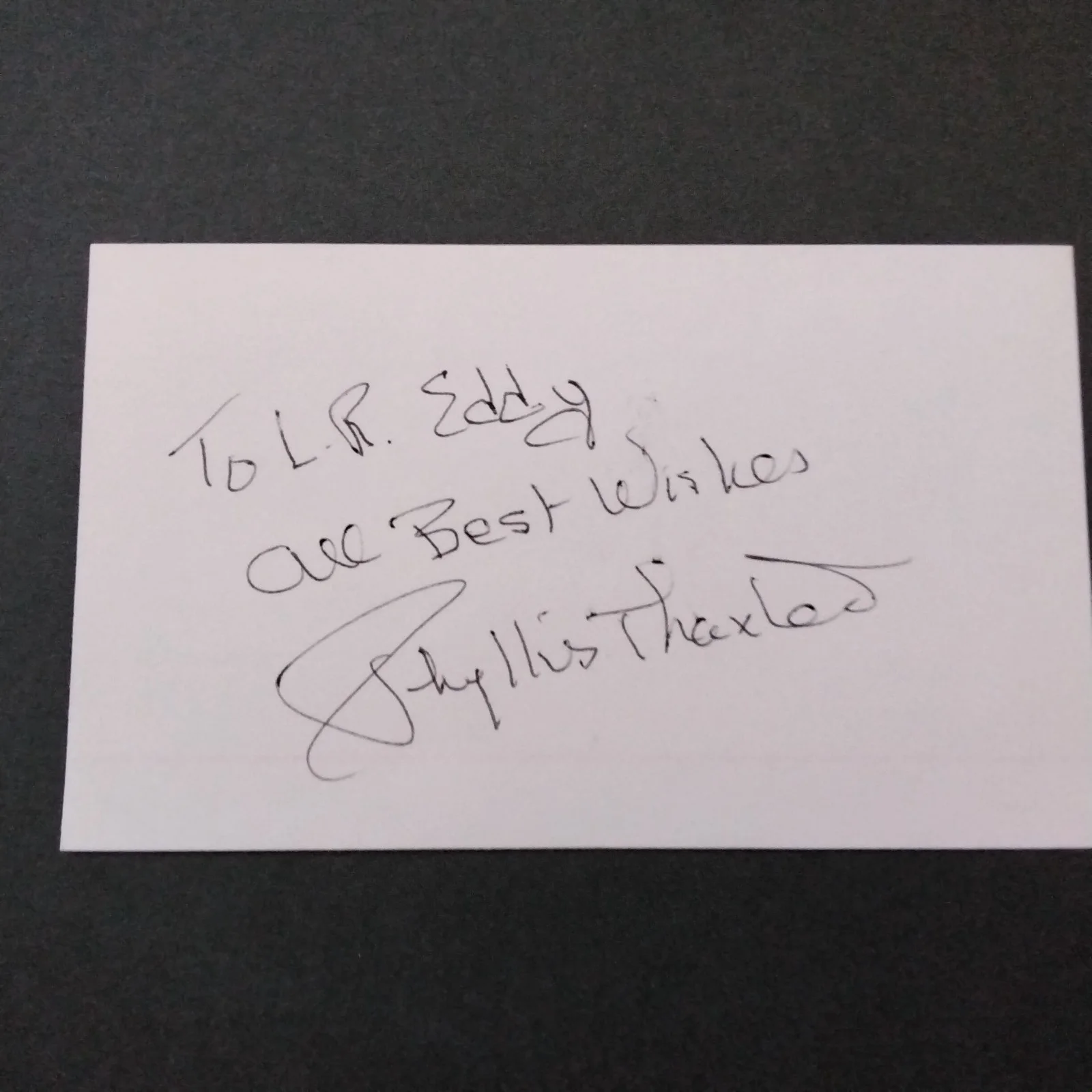 Phyllis Thaxter SIGNED Card Photo 40s Movie TV Actress 30 Seconds Tokyo Superman, изображение 4