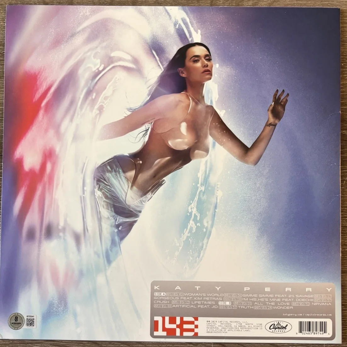 Katy Perry Signed 143 Vinyl LP Beckett Authentic Autographed MUSIC STAR, image 5
