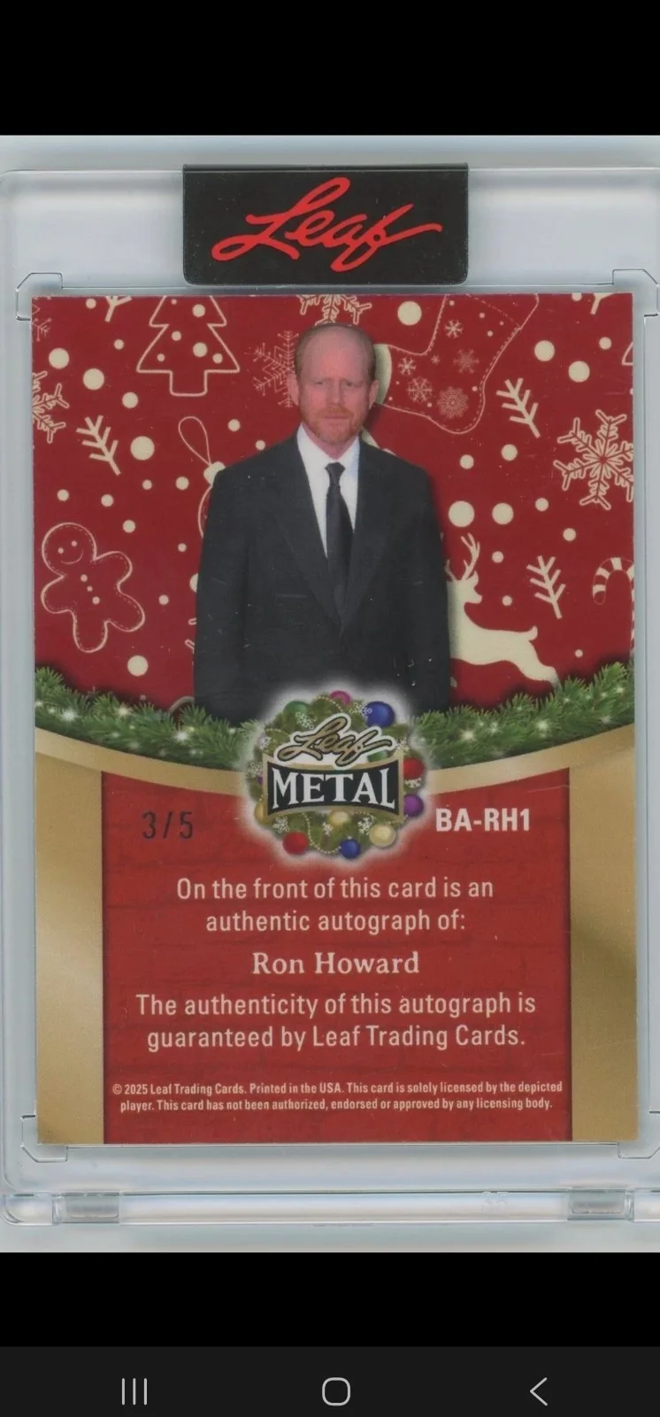 2025 Leaf #BA-RH1 Ron Howard Autograph Richie Inscription 3/5 "Last Price Drop", изображение 2