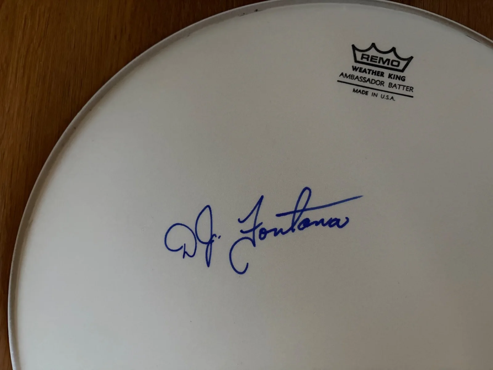 D.J. Fontana Autographed 14.5 inch Drum Drumhead Elvis Presley Drummer, изображение 2
