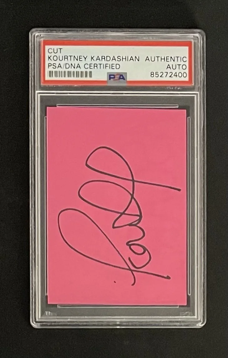 Kourtney Kardashian — Kourtney Kardashian PSA/DNA Signed Cut Signature Autographed Slabbed, изображение 2