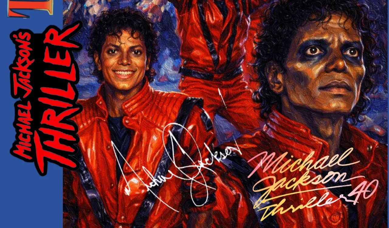 Michael Jackson Oil Painting Paint. cut signature Thriller posters, изображение 2
