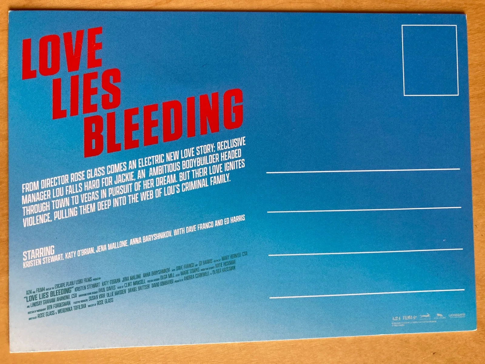 Love Lies Bleeding- promotional postcard, изображение 2