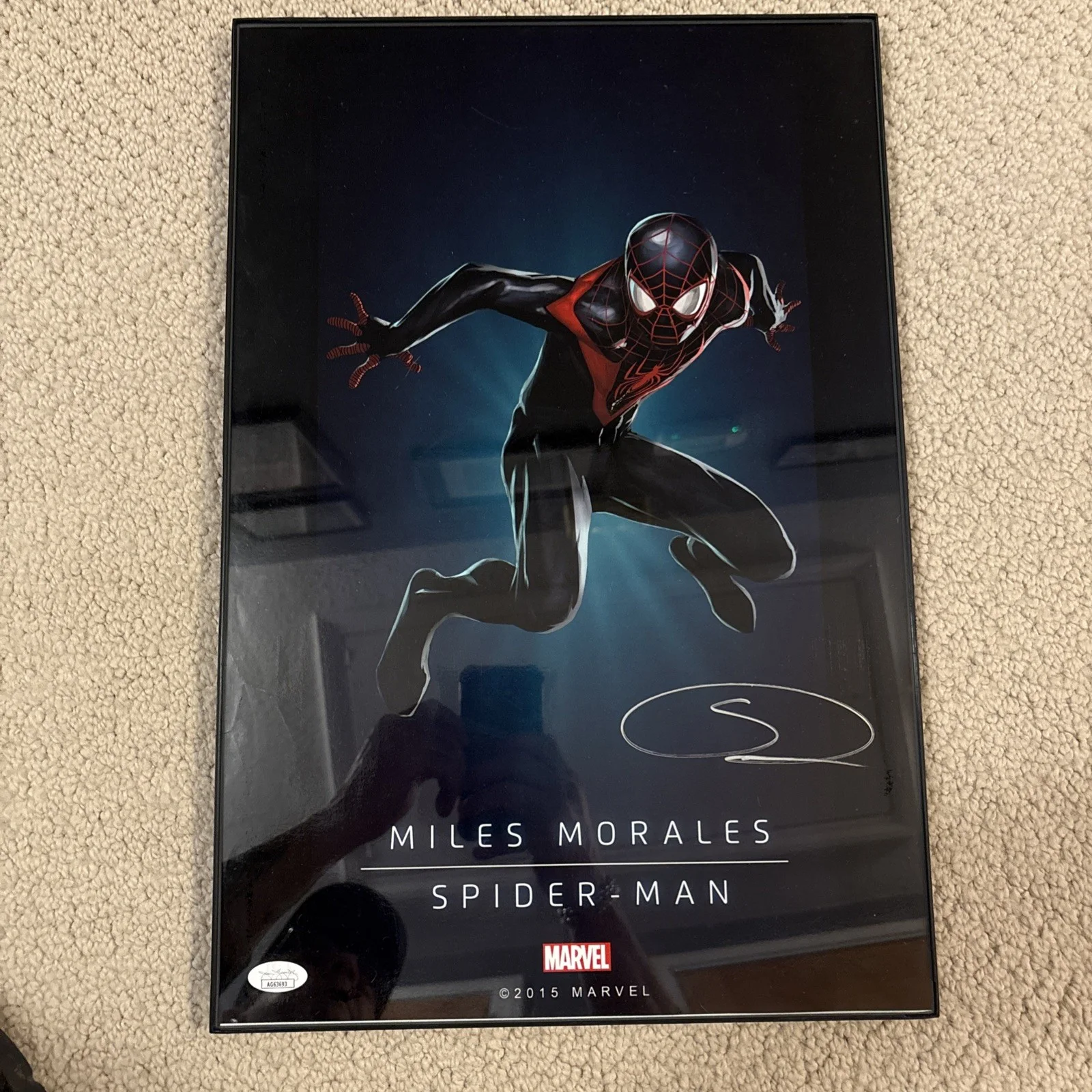 Shameik Moore — Shameik Moore Signed Spider-12x18 JSA 2015 Marvel Miles Morales, image 4