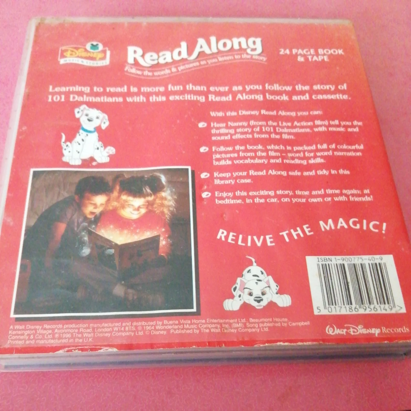 Vintage 90's Walt Disney Read Along Story Book Cassette 101 Dalmatians, image 2